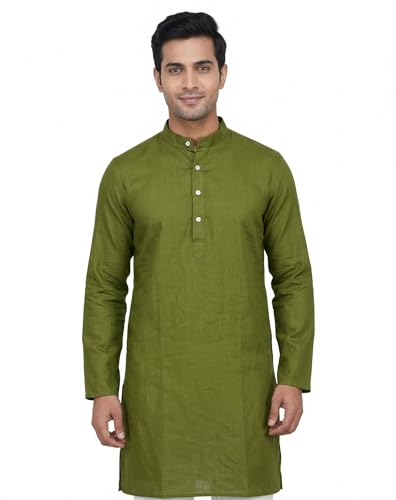 Image of Multi Colored Cotton Plain Men's Ethnic Kurta Only