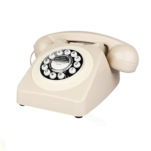 Retro Phone, TelPal Corded Telephone, Old Fashion Telephones, Vintage Antique Desktop Phone, Classic 1980's Landline Phones for Home & Office Decor, Novelty Hotel Telephone with Redial