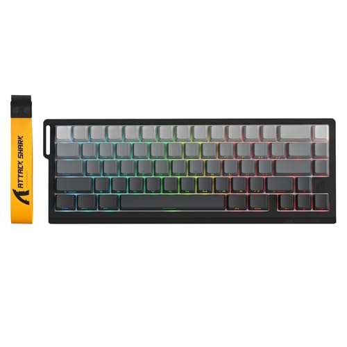ATTACK SHARK (�A�^�b�N�V���[�N) X68 PRO HE ���C�����X ���s�b�h�g���K�[ �Q�[�~���O�L�[�{�[�h ���߉\�ȍ쓮 8K �|�[�����O���[�g �z�[�����ʎ��C�X�C�b�` �z�b�g�X���b�v RGB�o�b�N���C�g BT/2.4GHz/�L�� FPS�Q