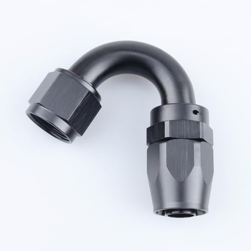 AC PERFORMANCE -10 AN 150 Degree Swivel Hose End Fitting Aluminum Black