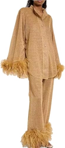 Costume paillettes et plumes femme mode tendance chic ensemble de soiree