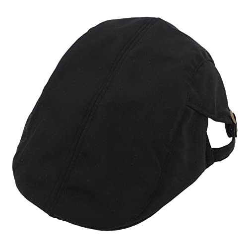 FRCOLOR Chef Beret Hat for Men Women Durable Canvas Cooks Hat for Waiters Chefs Comfortable Fashionable Culinary Headwear for Restaurants Catering Schools Black