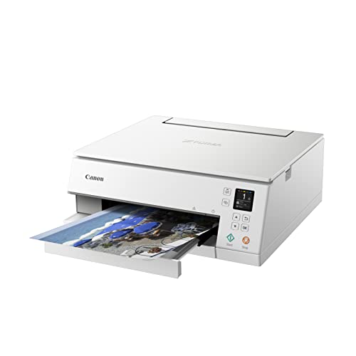 Canon PIXMA TS6351a Imprimante A4 Recto Verso à 5 Cartouches séparées WiFi avec écran, Multifonction (imprimante Photo Maison Scan Copie) pour PC et Smartphone, Blanc