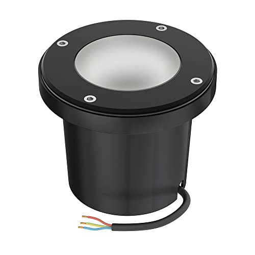 ledscom.de BOFU Recessed Floor Light, Black, Round, 150mm