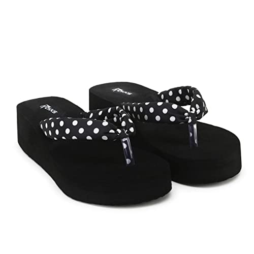 Image of ROKKS Woman's Fashionable Mid-Heel Sandals Flip-Flops Regular Wear Comfortable Slipper for Girls / Ladies(AE-Heel-031)