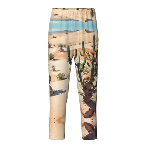 Pajama Pants Pajama Bottoms with Elastic Waistband Sleepwear Lounge Pants, Desert Cactus
