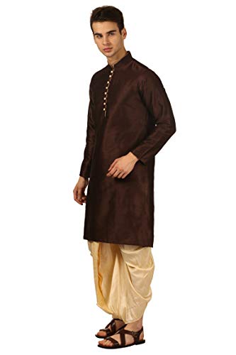 Image of Royal Kurta Men's Cotton Silk Dhoti Kurta (White)