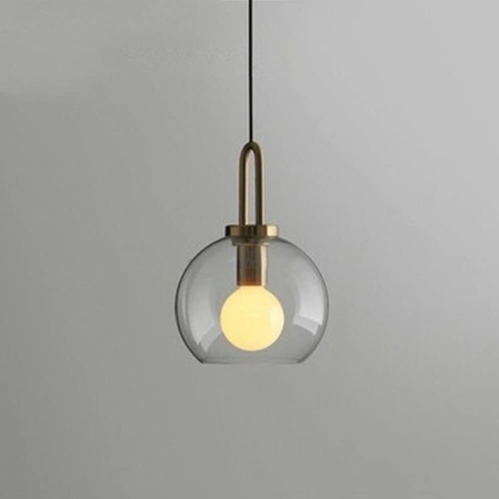 HXYSXHJUO Modern E27 Glass Chandelier Frosted Pendant Light Restaurant Indoor Ceiling Fixture for Kitchen Island Dining Room Bedroom Hallway Bar Living Hanging Light(Clear,A)