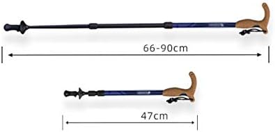 Aluminum Telescopic Extending Adjustable Trekking Pole Hiking Outdoor Walking Stick Cane with Cork T Handle
