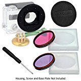 Fotodiox Pro WonderPana Go H3+ Underwater Kit with Two Water Correction (Rose-Pink & Violet-Purple) Filters and Lens Cap - GoTough Filter Adapter System for the GoPro HERO3+ and HERO4 Underwater Housing Case