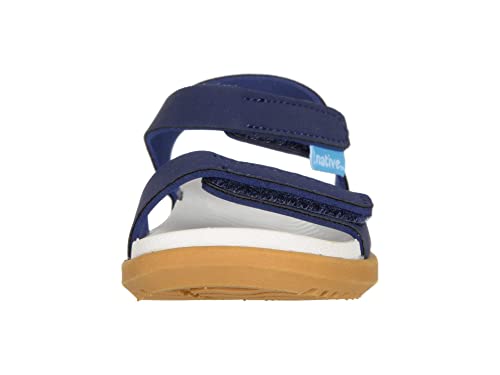 Native Shoes Kids Charley Sandal For Indoor And Outdoor - Vegan, Hook & Loop Closure Contoured And Open-Toe Sandals Little Kids & Toddlers Regatta Blue/Shell White/Toffee Brown 9 Toddler M #TOP6