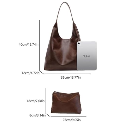 Sac à bandoulière grand format couleur café style décontracté et moderne