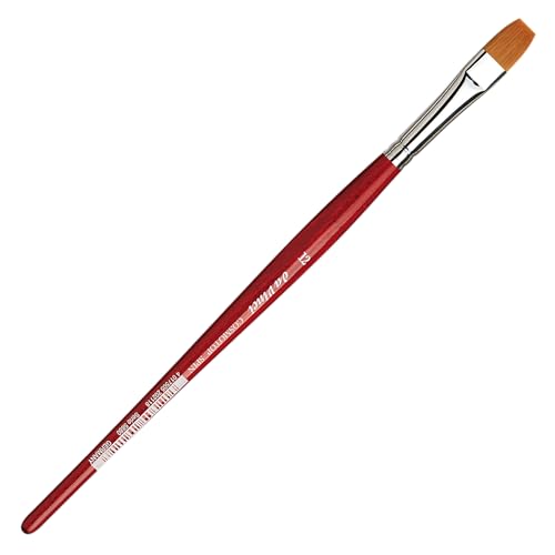 Image of da Vinci Watercolor Series 5880 CosmoTop Spin Paint Brush, Flat Synthetic with Red Handle, Size 12 (5880-12)