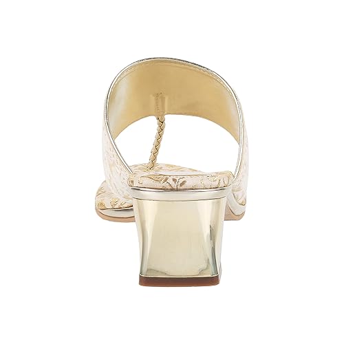 Image of Metro Women Ethnicwear Embroidered Block Heel Sandal