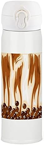 Bubble Tea in Brown Sugar Milk Tea Stainless Steel Insulated Water Bottle Coffee Mug Tea Cup For Sports Cycling Hiking
