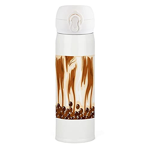 Bubble Tea In Brown Sugar Milk Tea Stainless Steel Insulated Water Bottle Coffee Mug Tea Cup For Sports Cycling Hiking #TOP28