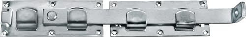 Connex DYB2900021 Jeté de porte de jardin double – 430 x 72 mm – Galvanisé/Jeté de porte/Ferrure de portail/Double verrou de recouvrement