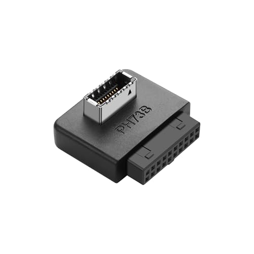 SinLoon Adaptador de cabecera de panel frontal USB 3.0 USB 3.0 de 19/20 pines a tipo E, conector frontal de 19 pines hembra a tipo E hembra (tipo B)