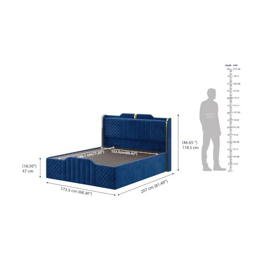 Image of Wakefit Velura Queen Size Hydraulic Storage Upholstered Bed