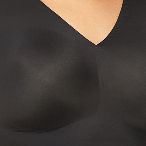 Calvin Klein Women's Plus Size Invisibles Comfort Seamless Lightly Lined V Neck Bralette Bra, Black, 2X #TOP2