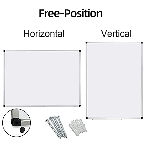 Xboard Porcelain Magnetic Dry Erase Board 36 X 24 Inch, Whiteboard With Aluminum Frame For Home School Office #TOP4