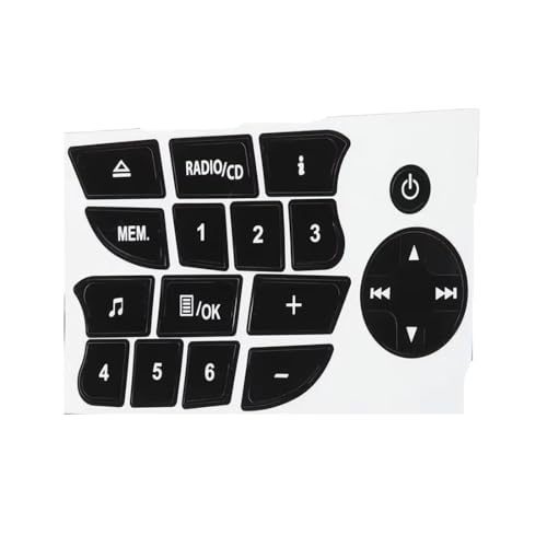 Autocollant bouton autoradio Clio Megane 2009-2011 adhésif noir de réparation