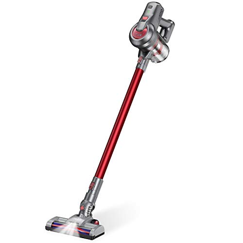 Muzili Aspirateur Balai sans Fil sans Sacs, Aspirateur à Main avec Lumière LED 9Kpa Aspiration Puissante 70dB Faible Bruit pour Nettoyer Sol Voiture Canapé Étagère Rideau