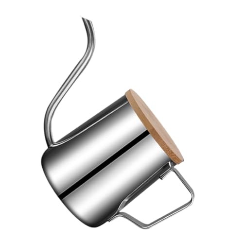 Zerodeko Cafetera Manual de Goteo Inoxidable con y Tapa Hervidor de Agua Portátil para Café y Té Diseño Antiquemaduras y Fácil Vertido