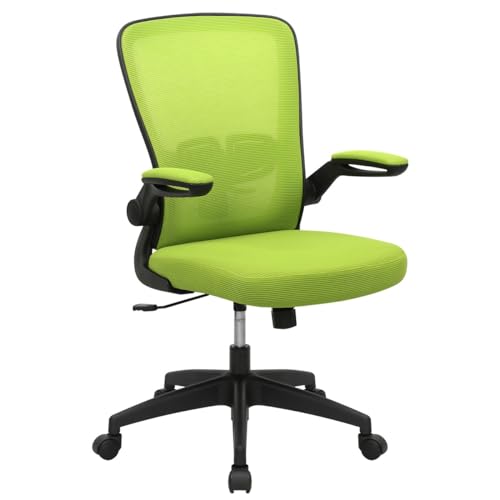 法人様向け カグクロ オフィスチェア 事務椅子 メッシュチェアNRD 肘付き イエローグリーン NRD-018-YG