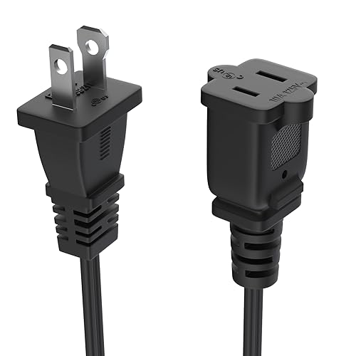 Extension Cord 10 Ft US 2 Prong Long Extension Cord Black ExtensionCord Cable 125v 10a Male to Female Power Cord for Nema 1-15p to 1-15r by LBSC - Used condition - US$8.86