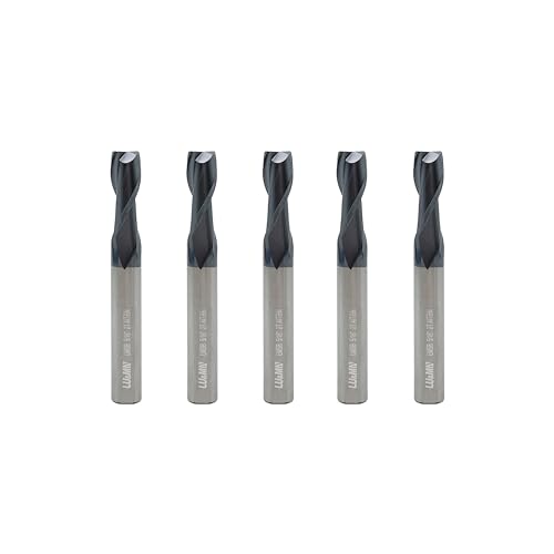 Image of Carbide Square End Mill - 2 Flute - 5 /16 inch-2T (5 Piece, 5 /16 inch) - for Milling Alloy Steels, Hardened Steel, Metal & More - Mill Bits Sets for DIYers & Professionals by LU&MN