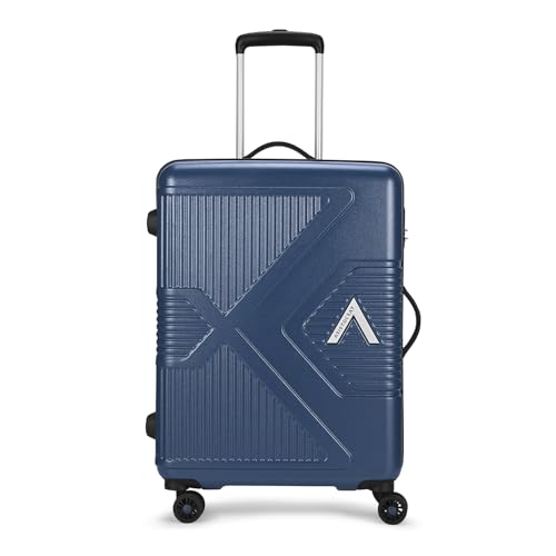 Image of Aristocrat Proteq Check-in Trolley Bag 66cm | Medium Hard Luggage | 8-Wheel Suitcase for Travel | Combination Lock with Sturdy Zipper | Polycarbonate | 3 Years International Warranty (Legion Blue)