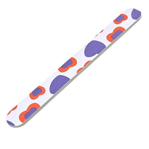 Timoo Large Nail Files Bulk 20 PCS Printed Emery Boards for nails, Double Sided, Assorted Colors, 7 Inches