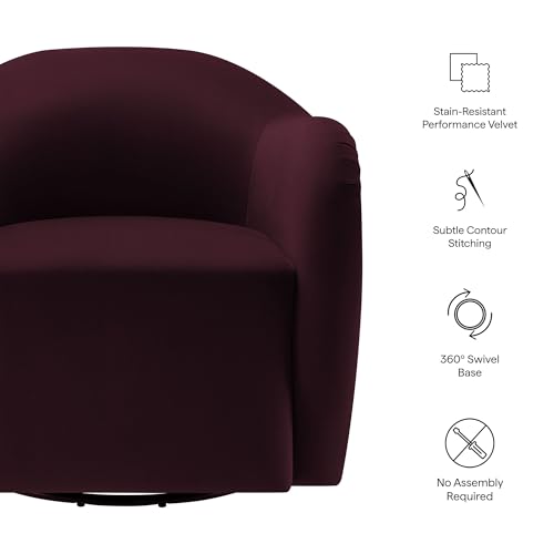 Sillón giratorio terciopelo color mora moderno miniatura 4