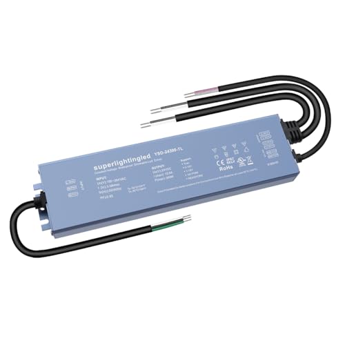 Image of DC24V 300W UL-Listed 0/1-10V & TRIAC Dimmable LED Transformer Drive Waterproof IP67 Outdoor Power Supply for 24V DMX LED Wash Wall Lights(24V 300W 0-10V+Triac)