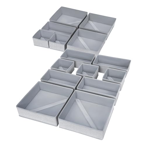 DIMJ Schubladen Organizer Kleidung Baby- 15er Set Faltbare Unterwäsche Kleiderschrank Organizer, Aufbewahrungsbox Stoff Schubladen Ordnungssystem für Hosen, Kleidung, Socken