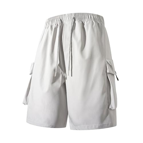 Vhersily Pantalones cortos de trabajo para hombre, secado rápido, correr verano, correr, fitness y tenis, Bermudas, cargo con bolsillos en la cintura elástica transparente, pantalones cortos hasta la