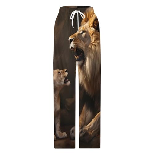 King Lion Pajama Pants Lounge Sleepwear Bottoms Print Sleep Pants for Men Women 7