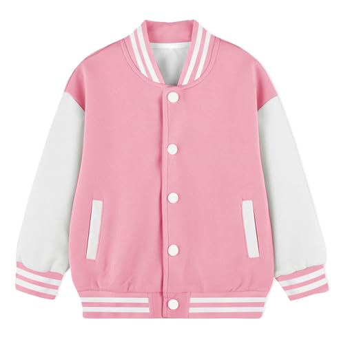 Cromoncent Boys Girls Color Block Varsity Jackets, 18 Months - 14 Years