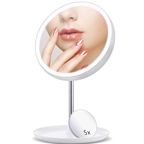 GLIME Lighted Makeup Mirror,LED Mirror Lights,Vanity Makeup Mirror with 5X Magnifying Glass 3