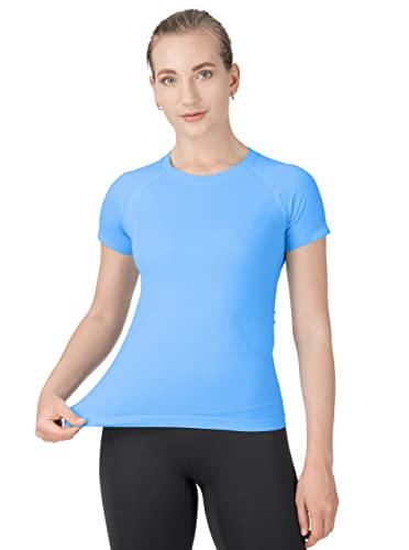 Image of MathCat Seamless Workout Tops for Women Short Sleeve Yoga Running Shirts,Breathable Athletic Compression Shirt Women XS-XL