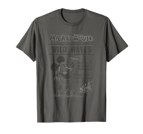 Image of Mickey Mouse Retro Poster Wild Waves T-Shirt