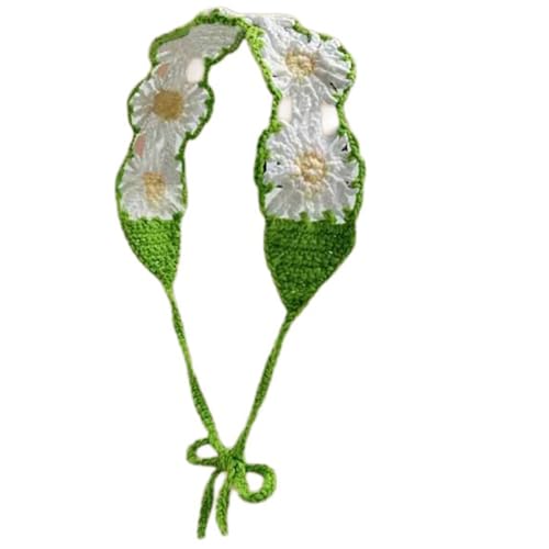 HDOYTXXM Pañuelo para la cabeza de flores, diadema de ganchillo francés, pañuelos, tocado, turbante, diadema para mujer, pañuelo para la cabeza para fotografía, pañuelos para cabello tejidos