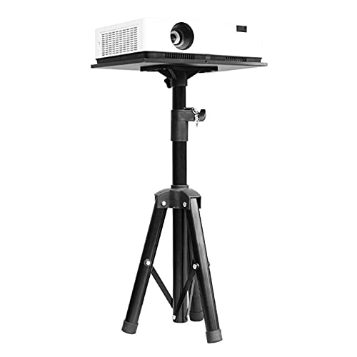 Soporte proyector trípode de suelo plegable negro con altura regulable de 45 pulgadas
