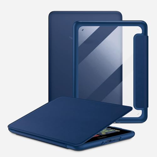 Image of MOCA Case for 7 Inch Kindle Paperwhite 12th Gen 2024 and Signature Edition, Slim Shockproof Clear Back Cover, Auto Sleep /Wake Protective Case (Navy Blue)