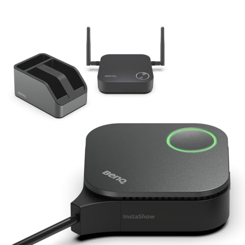 benq instashow wdc15 4k uhd wireless presentation system with usb-c amp hdmi button no app required usb touchscreen control128-bit encryption and cvss 40 certification for secure presentations