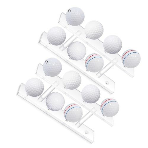2PCSゴルフボールオーガナイザーラック8ボール容量ディスプレイスタンドクリアクリアアクリルゴルフホルダースモールテーブルテーブルテニスシェルフポータブルゴルフディスプレイシェルフストレージラック