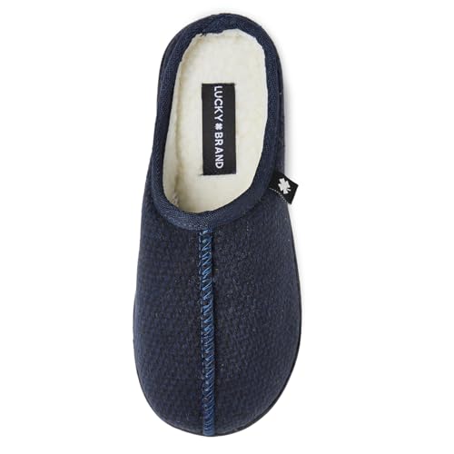Image of Lucky Brand Boys Micro Suede Sherpa Clog Slippers Warm Cozy Indoor Outdoor Slip On House Shoes Plush Lined Comfort Clogs