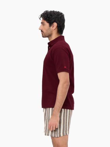 Image of LUDIC Core Polo T-Shirt, Dailymove Collection | Regular Fit | Stand-up Collars | 100% Organic Cotton, 240 GSM | Lightweight & Comfortable |Everyday Essential | Polo T-Shirt for Men