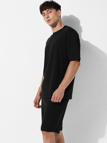 Image of Zombom Combo of Men's Night Suit | Men's Co-ord Set | Lounge-wear Nightdress Pajama Set | Summer Night Wear | Solid Plain Casual Pajama Shorts Set | Beach Wear Pack of 2